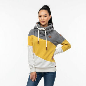 Wanakome Selene Asymmetrical Hooded Heather Grey Honey Oatmeal Sweatshirt -Small